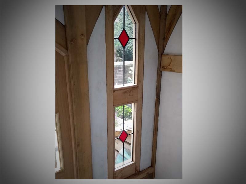 simple lead light windows made for a summer house in Glastonbury