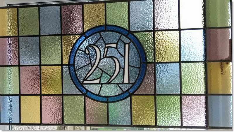 House numbers and names in stained glass (1) from South London Stained Glass