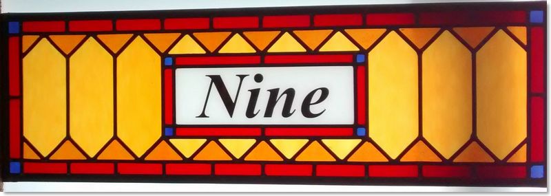 House numbers and names in stained glass (10) from South London Stained Glass