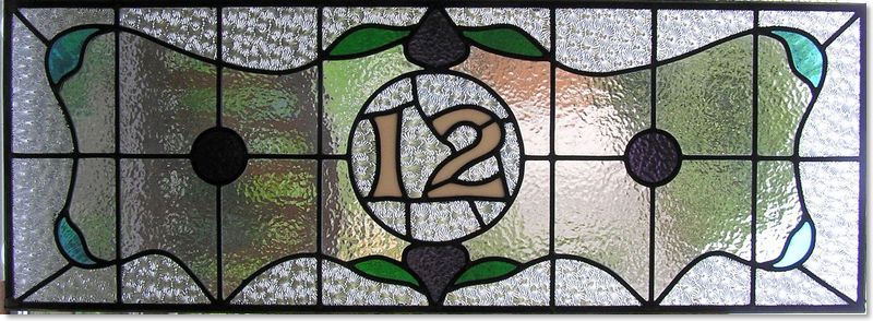 House numbers and names in stained glass (12) from South London Stained Glass