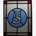 House numbers and names in stained glass (9) from South London Stained Glass